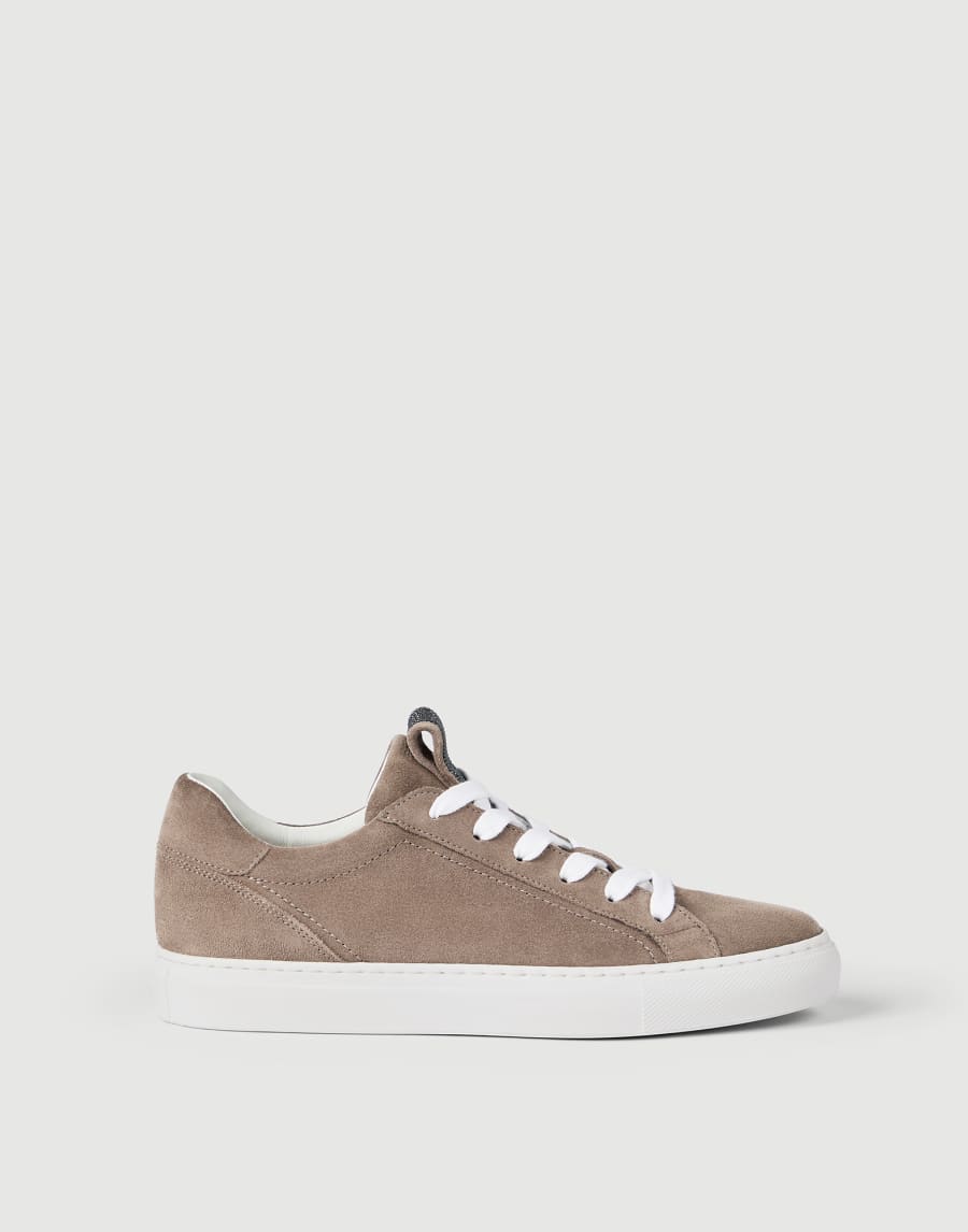 Suede sneakers with monili Brown Woman - Brunello Cucinelli