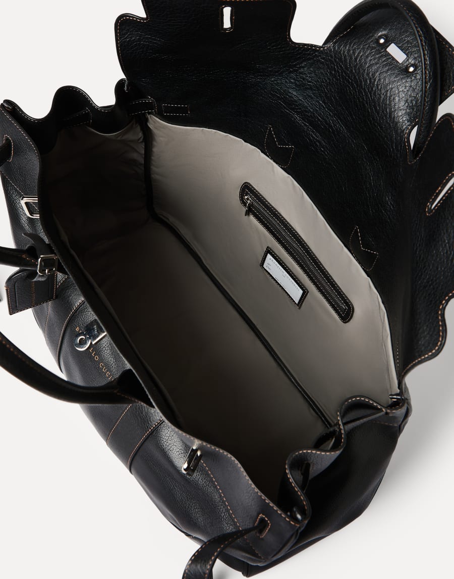 Grained calfskin country bag Black Man - Brunello Cucinelli