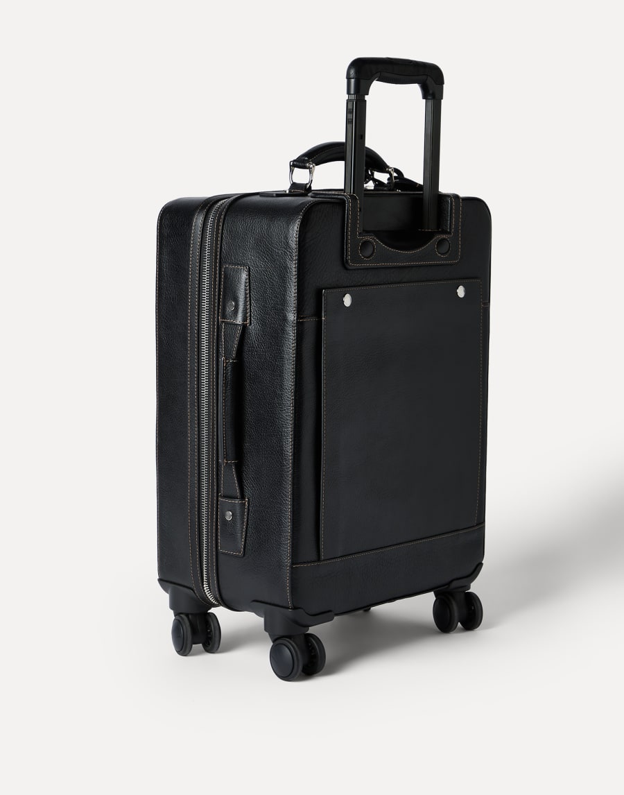 Grained calfskin suitcase Black Man - Brunello Cucinelli