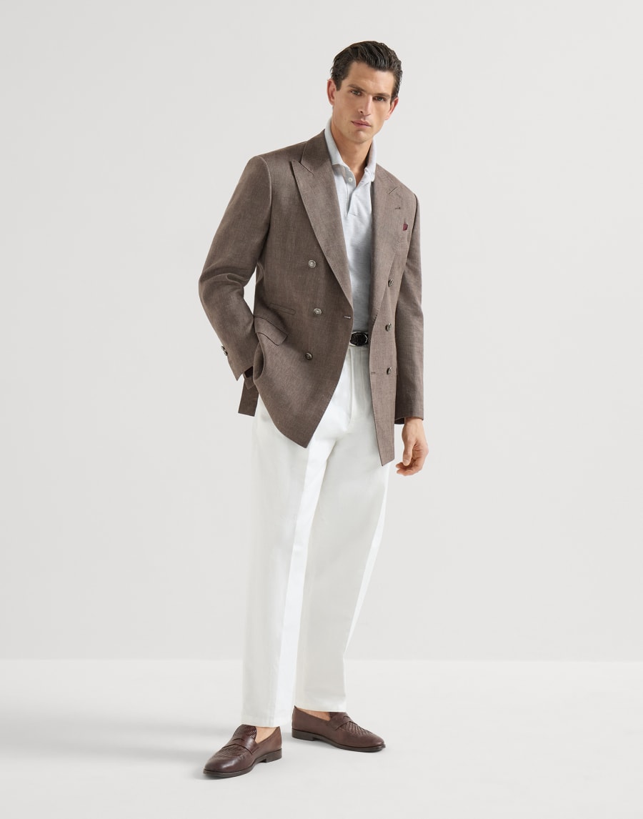 Piqué polo shirt Light Grey Man - Brunello Cucinelli