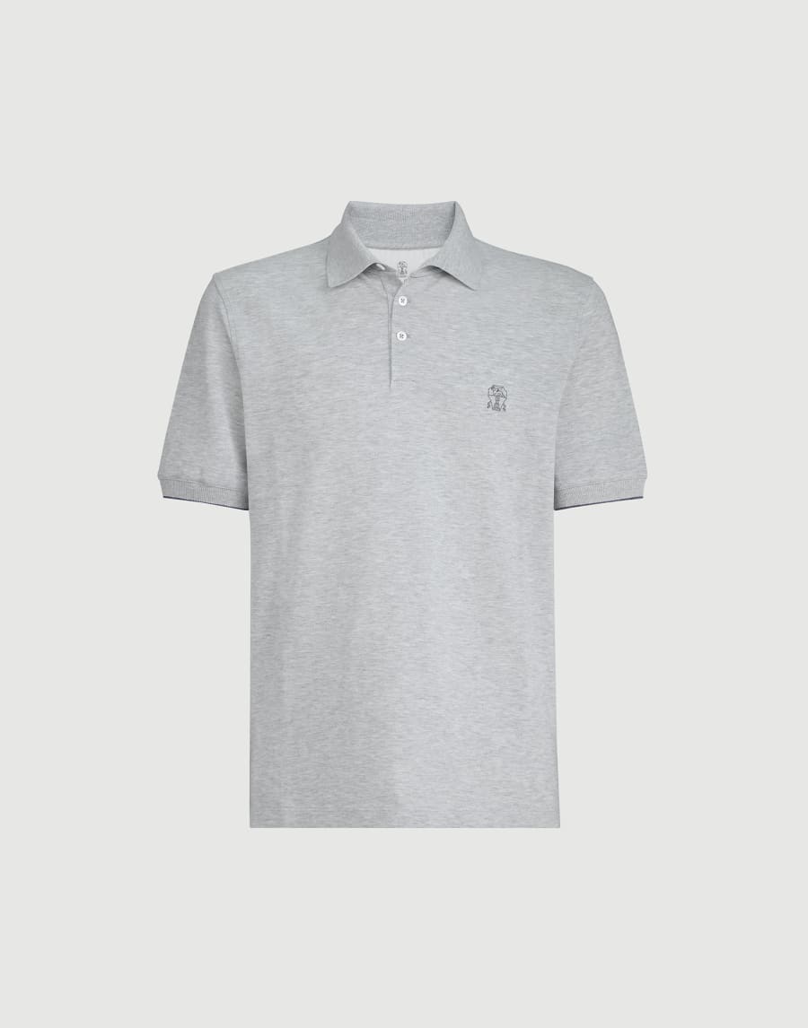 Piqué polo shirt Light Grey Man - Brunello Cucinelli