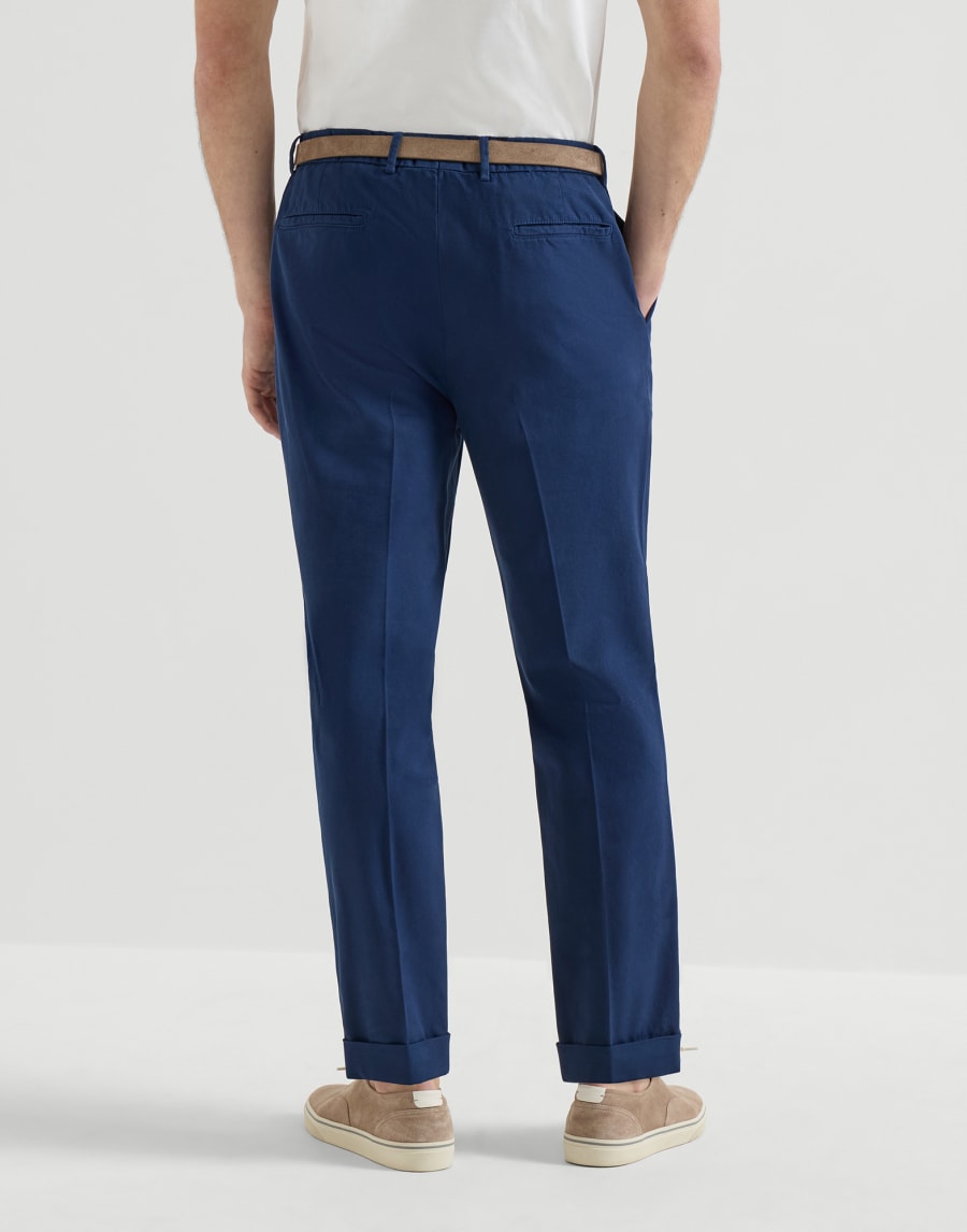 Gabardine garment dyed trousers Blue Man - Brunello Cucinelli