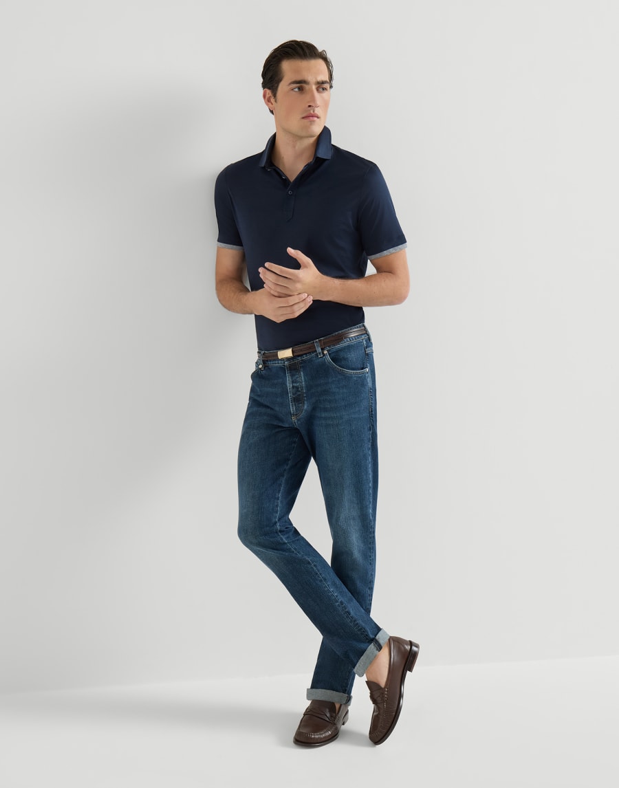 Comfort denim trousers Dark Denim Man - Brunello Cucinelli