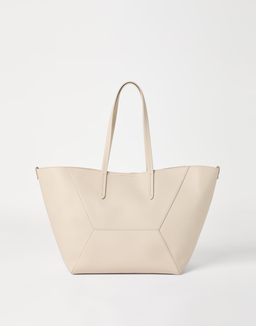 Calfskin BC Duo bag Ivory Woman - Brunello Cucinelli