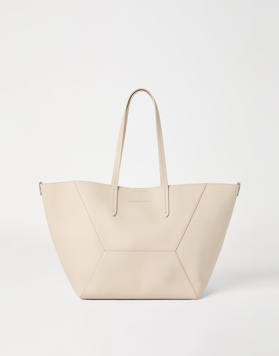 Calfskin BC Duo bag Ivory Woman - Brunello Cucinelli