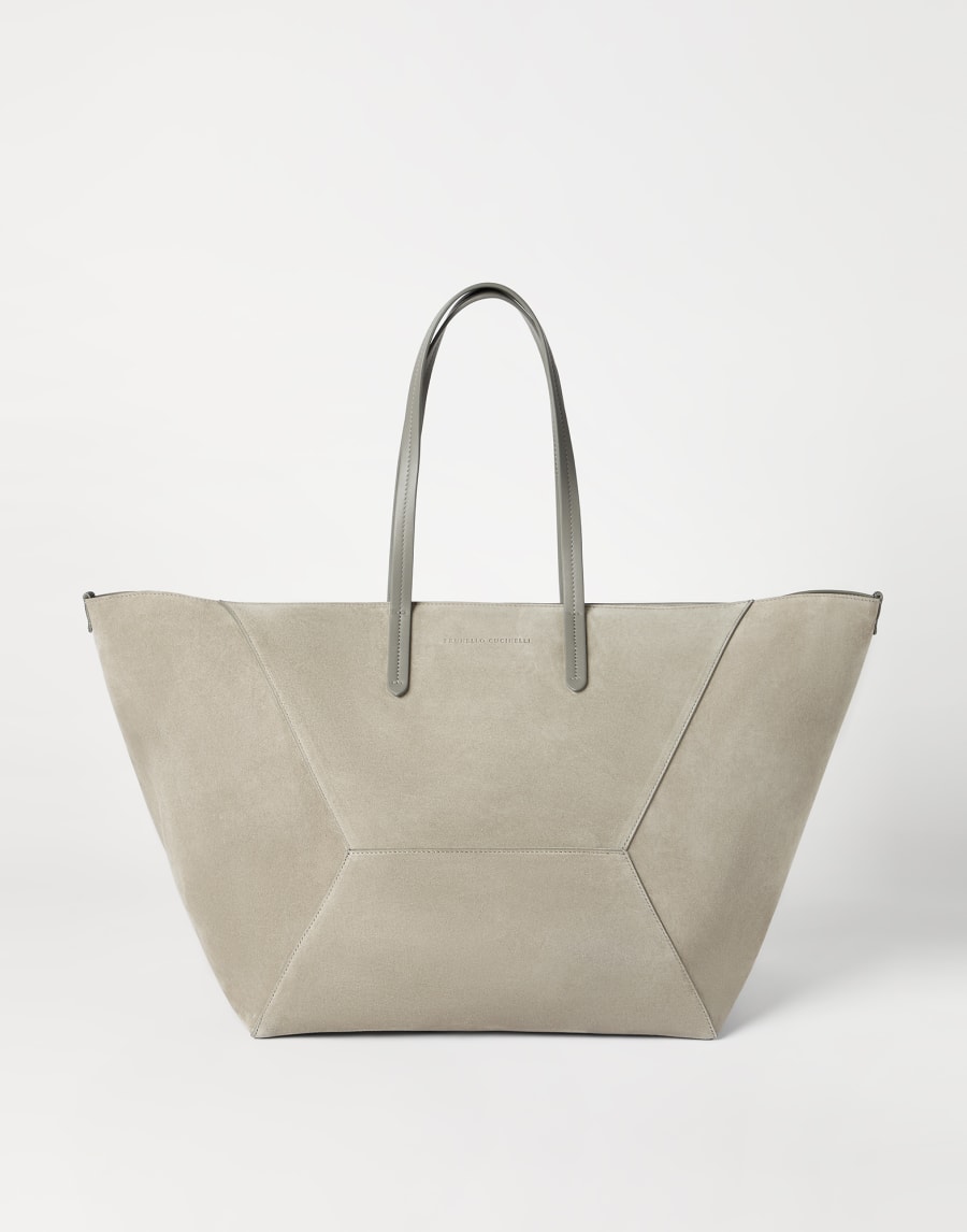 Suede large BC Duo bag Khaki Woman - Brunello Cucinelli