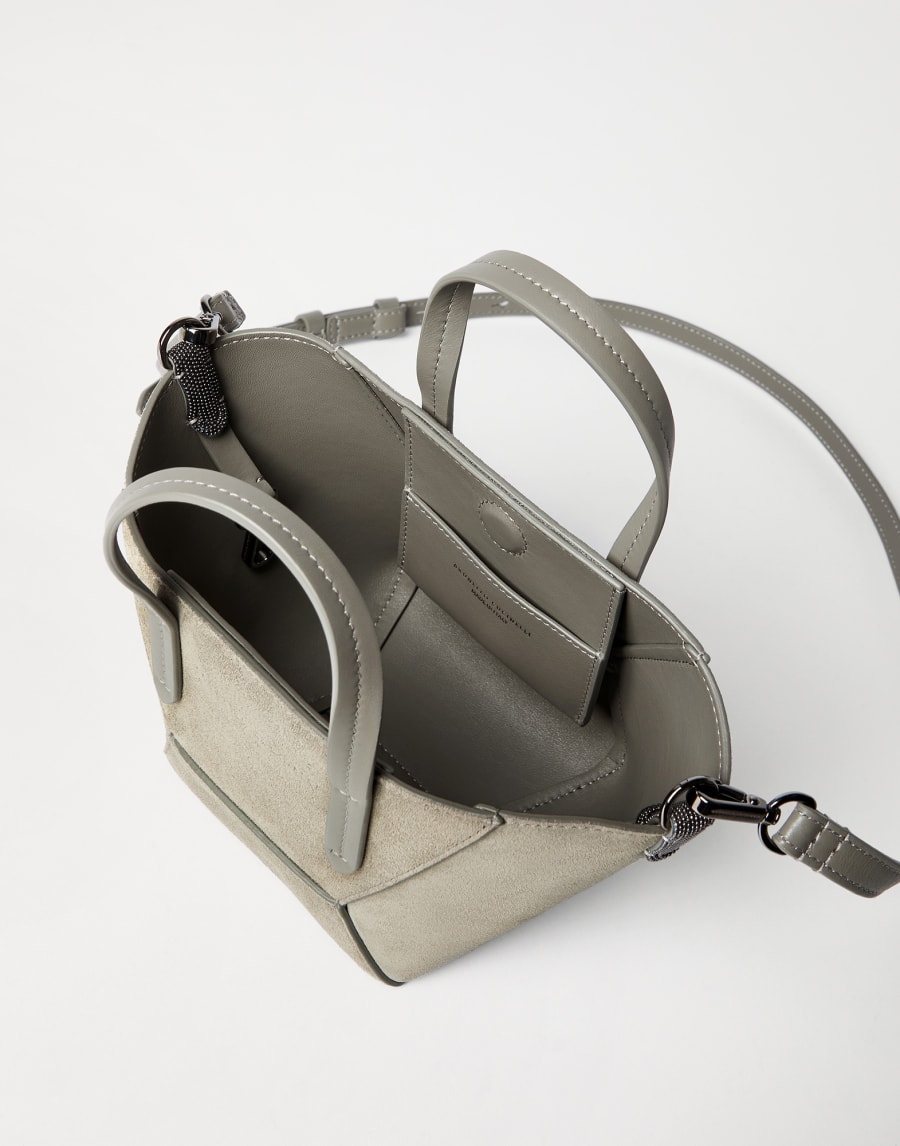 Suede mini BC Duo bag Khaki Woman - Brunello Cucinelli