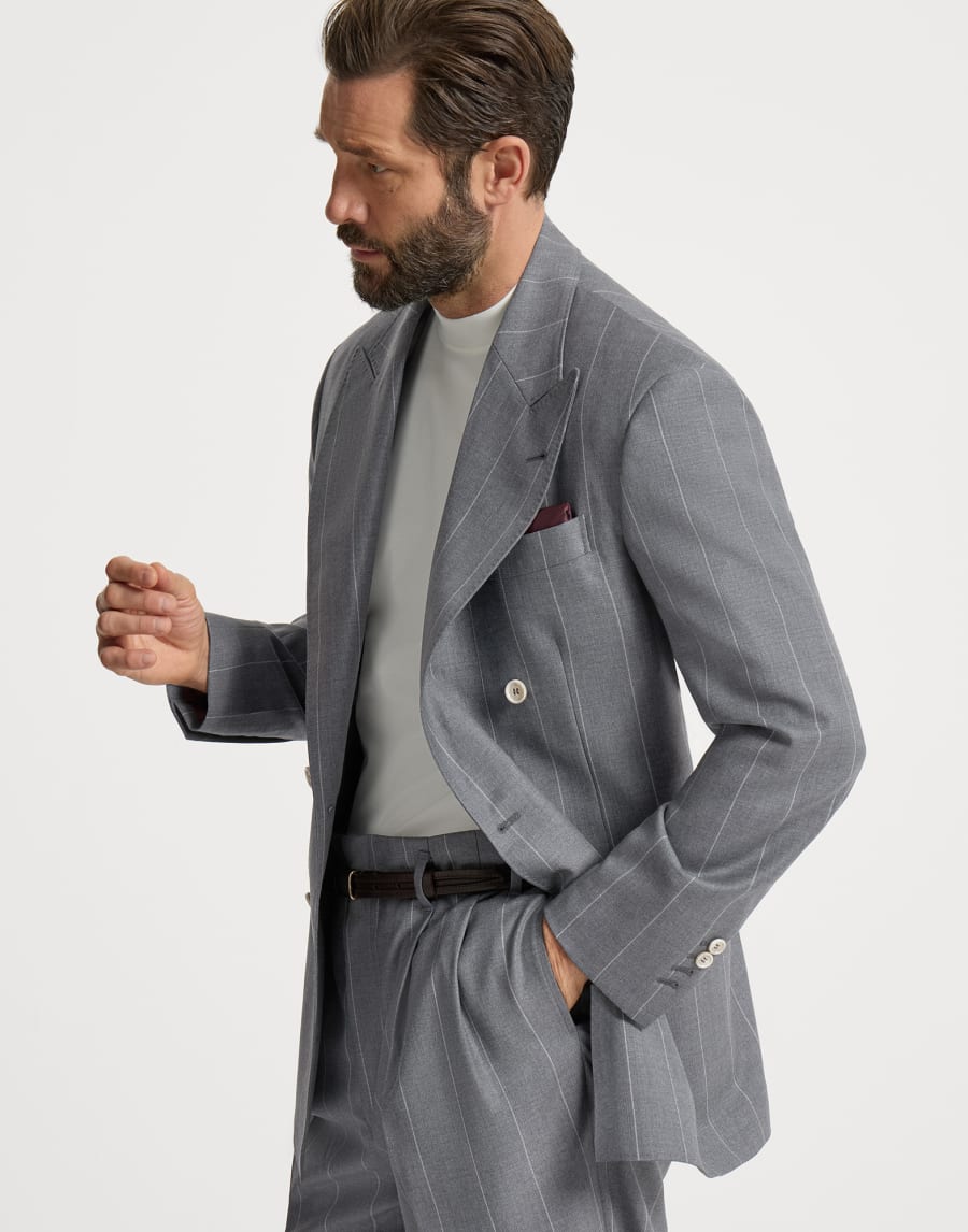Virgin wool blazer Medium Grey Man - Brunello Cucinelli