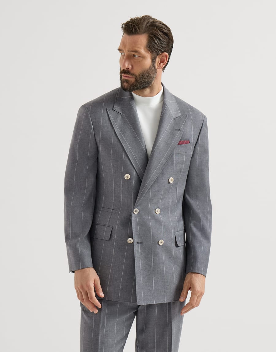 Virgin wool blazer Medium Grey Man - Brunello Cucinelli