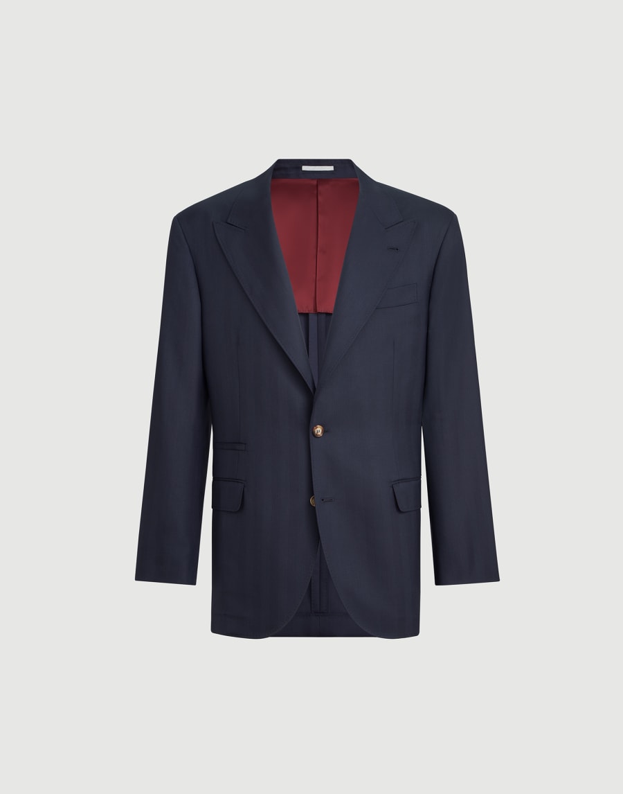 Chevron blazer Navy Blue Man - Brunello Cucinelli
