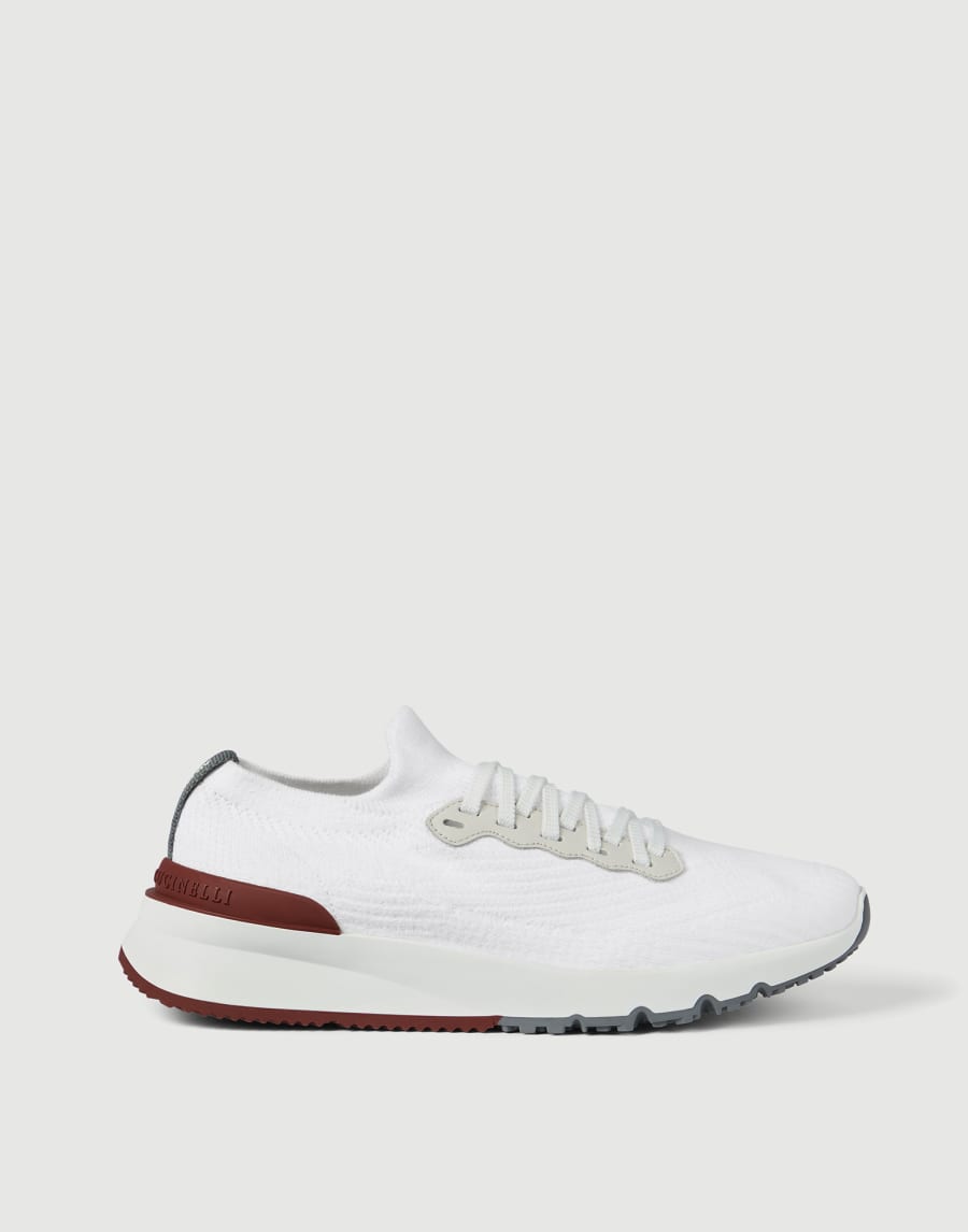 Cotton and calfskin runners White Man - Brunello Cucinelli