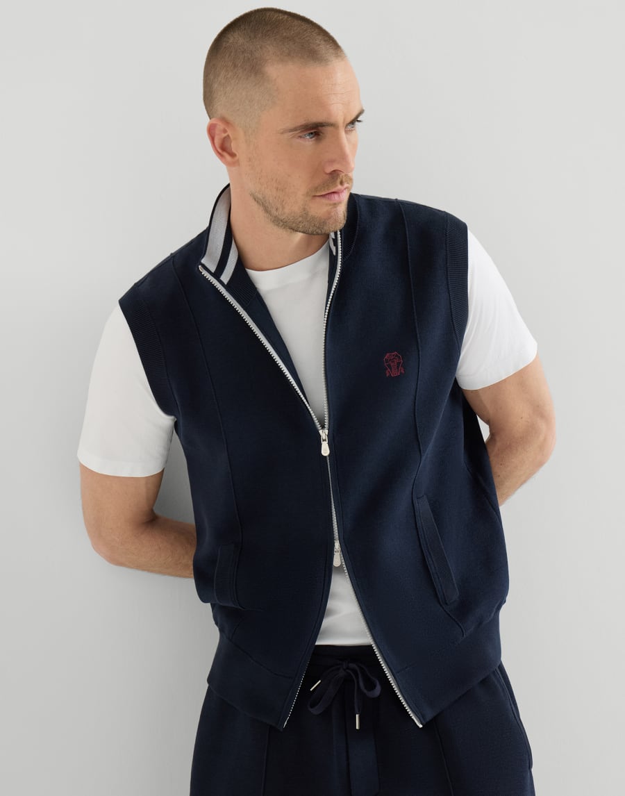 Double knit vest Blue Man - Brunello Cucinelli