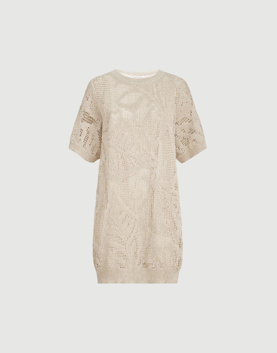Dazzling water lilies mini dress Beige Woman - Brunello Cucinelli