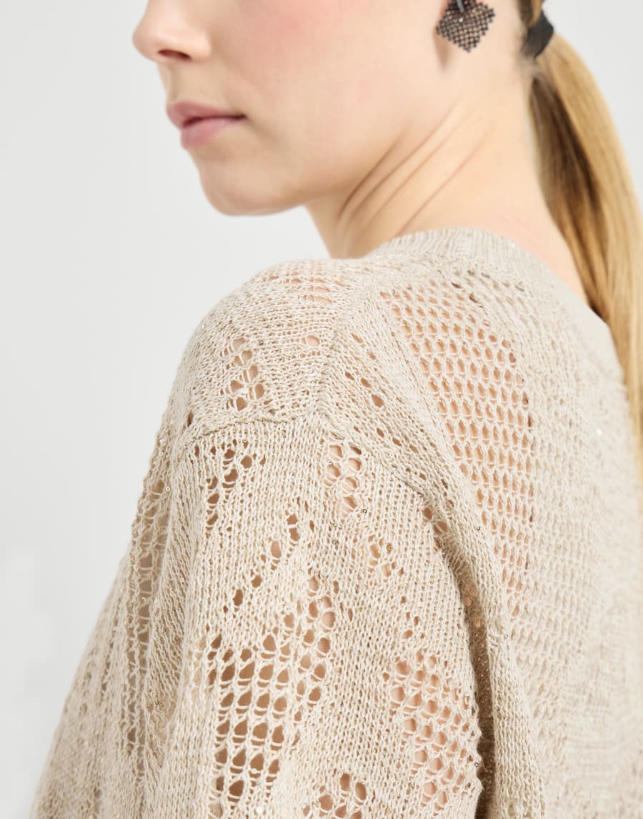 Dazzling water lilies mini dress Beige Woman - Brunello Cucinelli