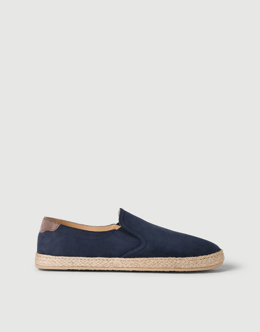 Suede slip-ons with rope insert Blue Man - Brunello Cucinelli