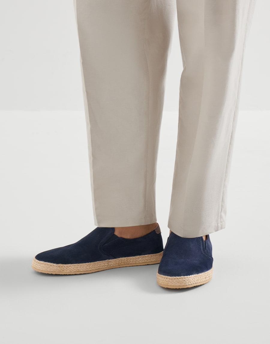 Suede slip-ons with rope insert Blue Man - Brunello Cucinelli