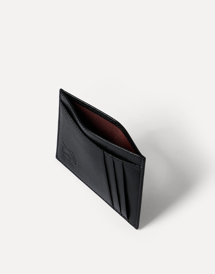 Кредитница из зернистой кожи Чёрный Мужчина - Brunello Cucinelli