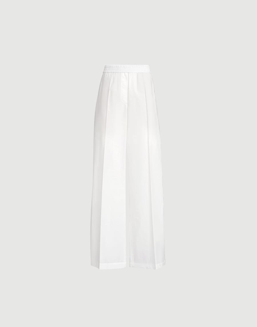 Pantalón Loose Track Blanco Mujer - Brunello Cucinelli