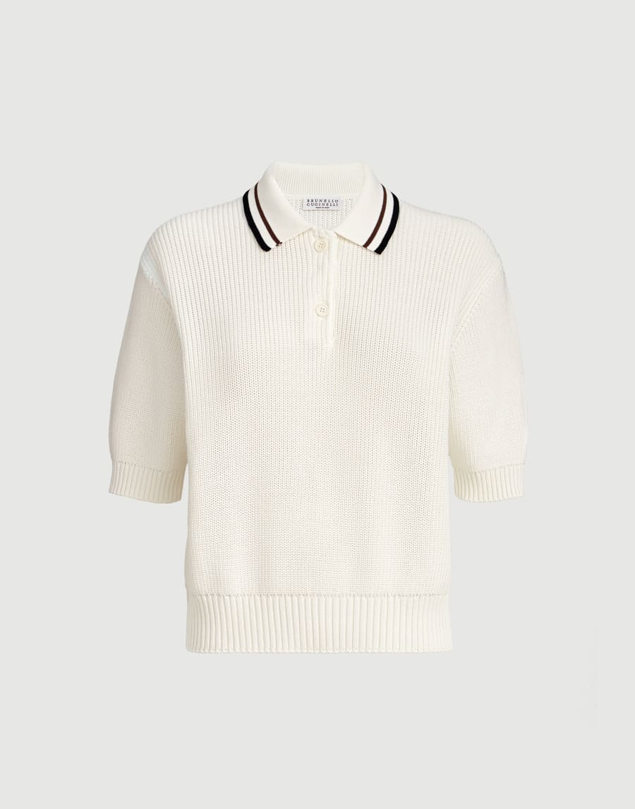 Rib knit polo White Woman - Brunello Cucinelli