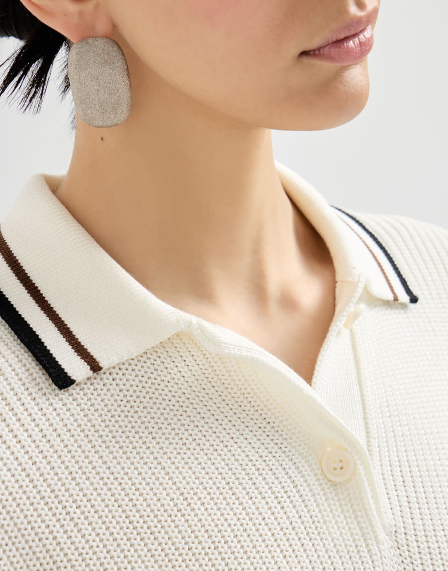 Rib knit polo White Woman - Brunello Cucinelli
