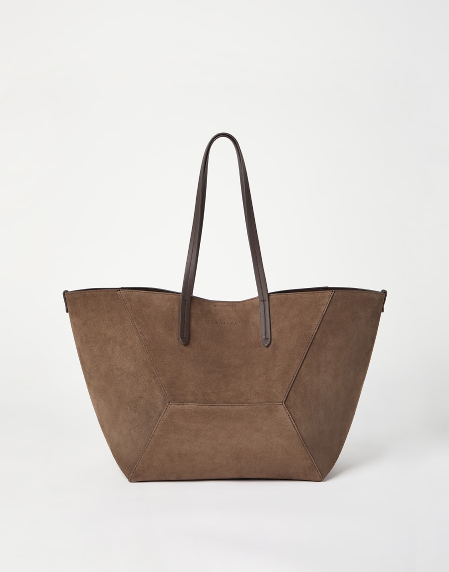 Suede BC Duo bag Bark Woman - Brunello Cucinelli