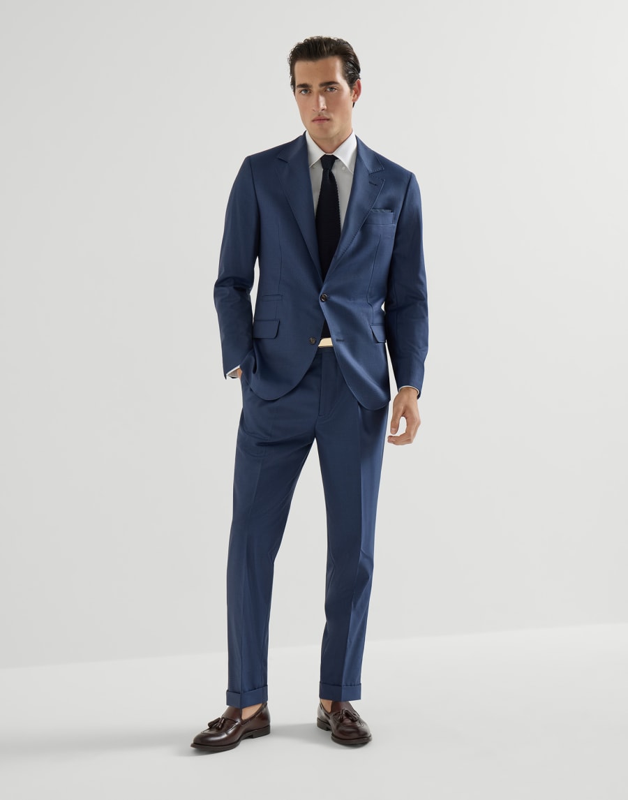 Houndstooth blazer Navy Blue Man - Brunello Cucinelli