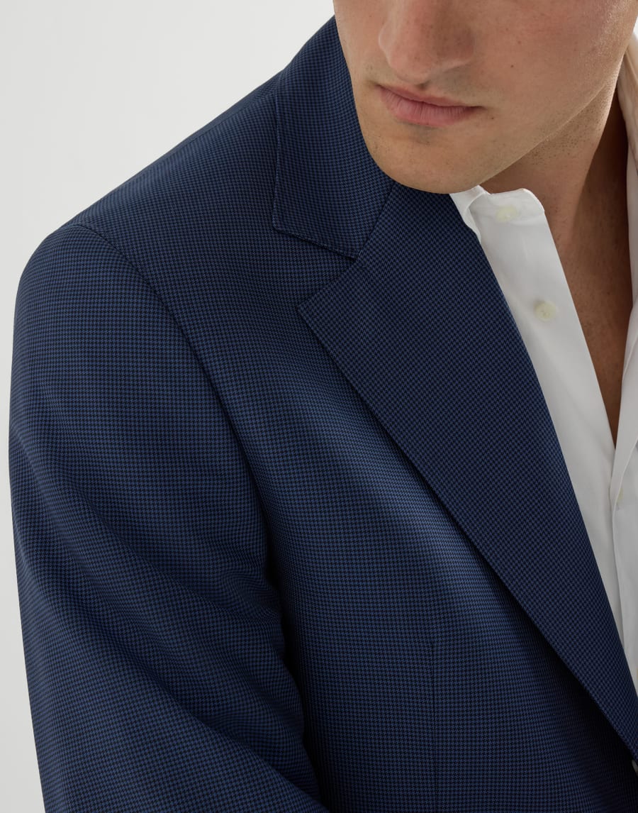 Houndstooth blazer Navy Blue Man - Brunello Cucinelli