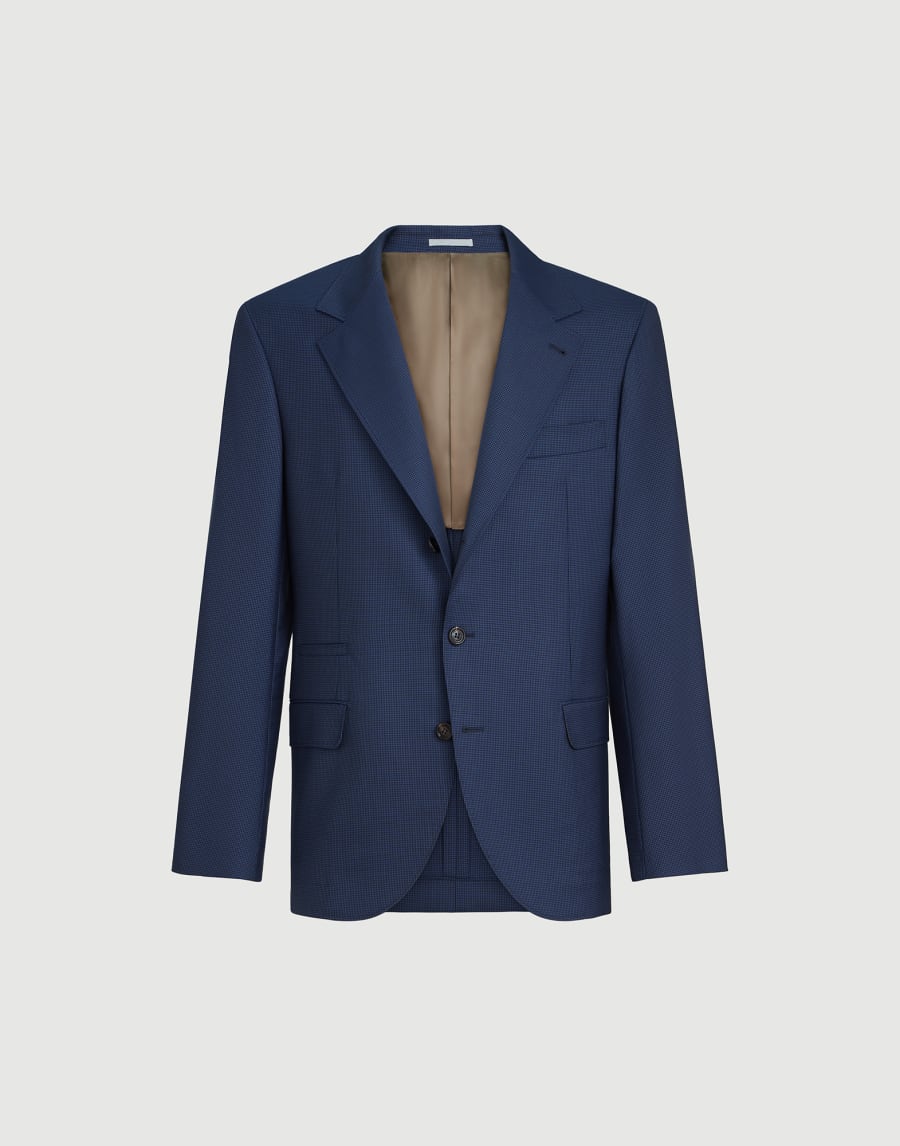 Houndstooth blazer Navy Blue Man - Brunello Cucinelli