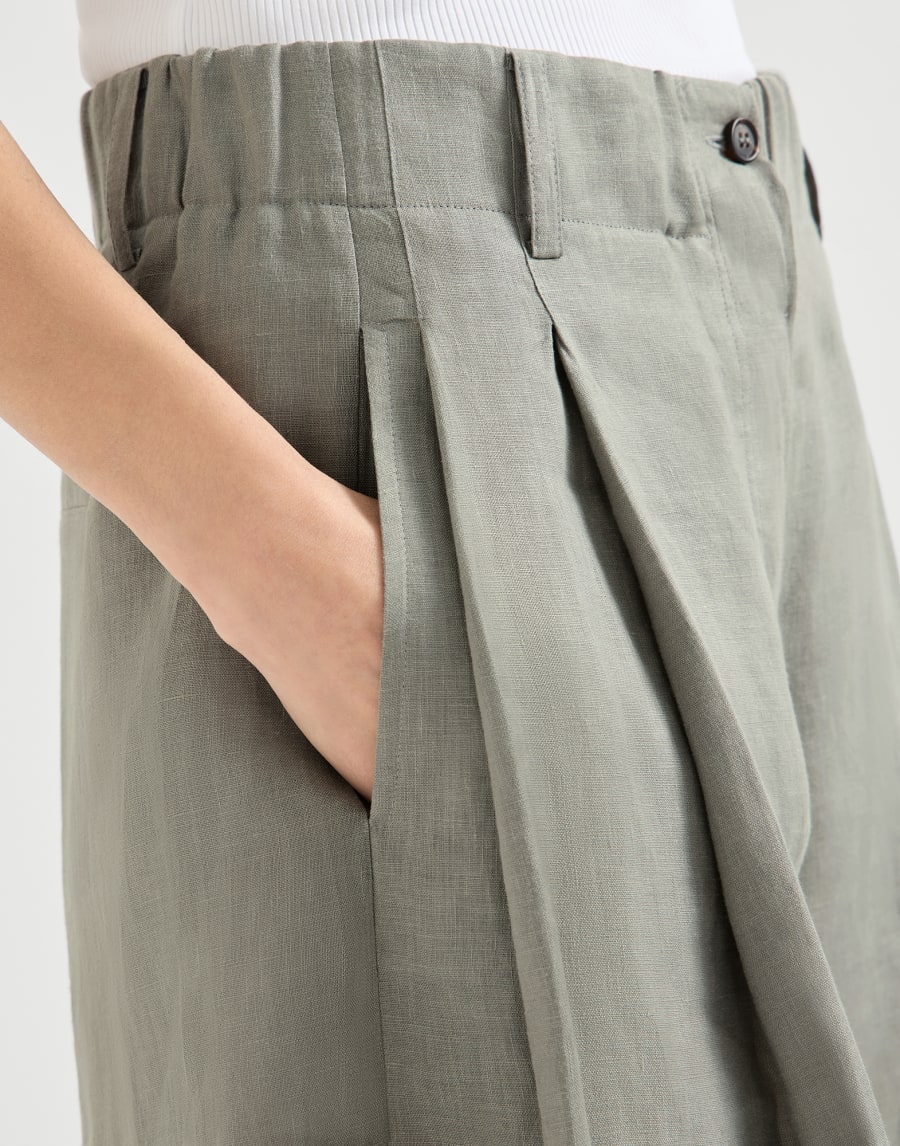 Shorts de lino Khaki Mujer - Brunello Cucinelli