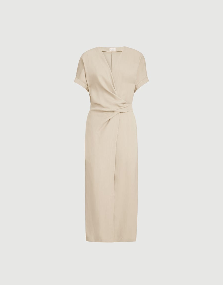 Vestido Wrap-Effect Beige Mujer - Brunello Cucinelli