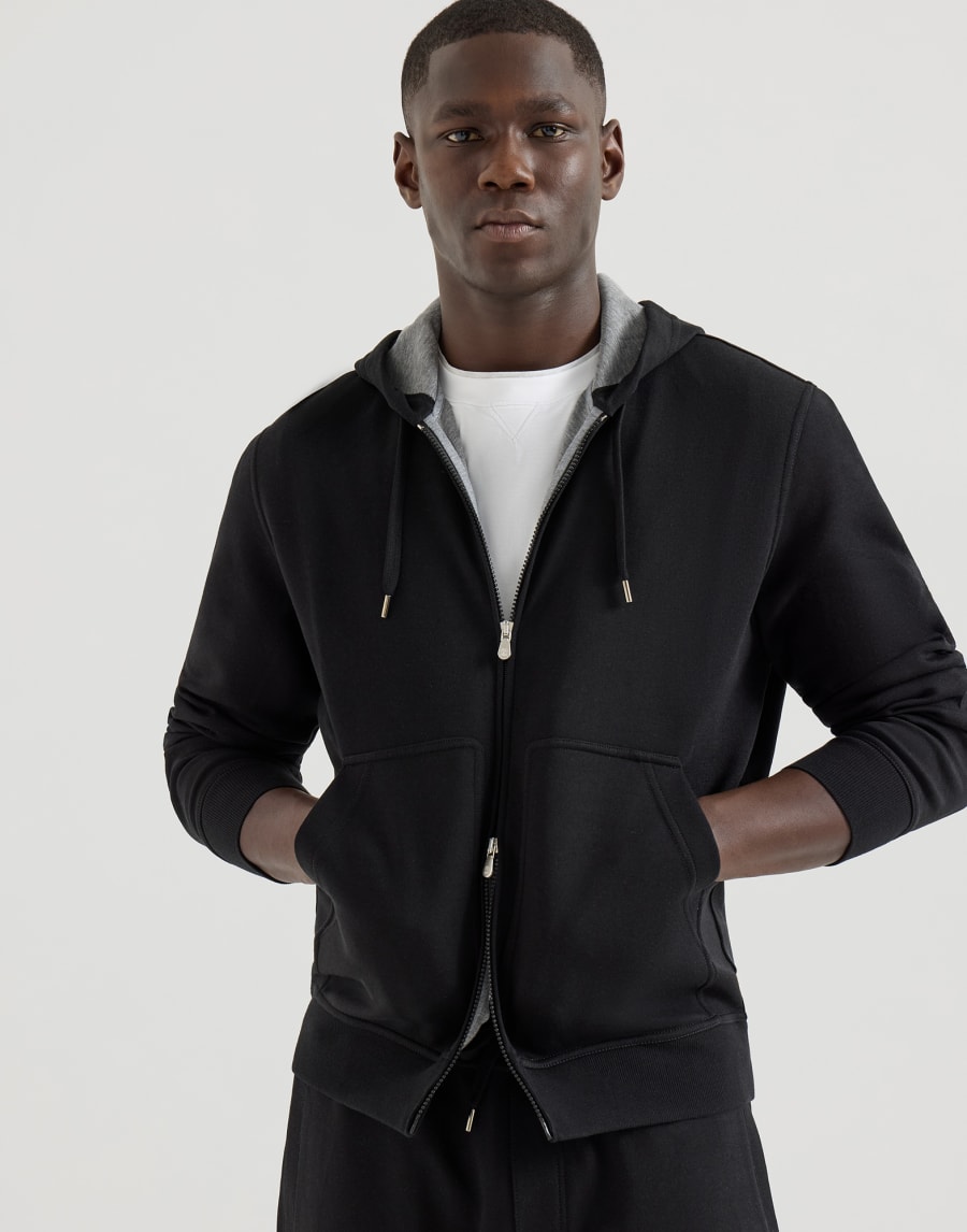 Double cloth sweatshirt Black Man - Brunello Cucinelli