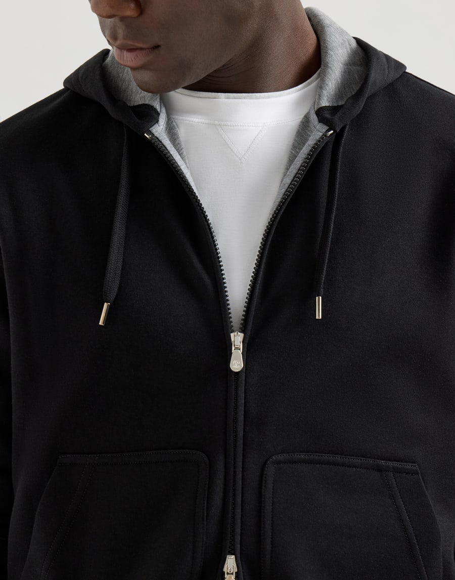 Double cloth sweatshirt Black Man - Brunello Cucinelli