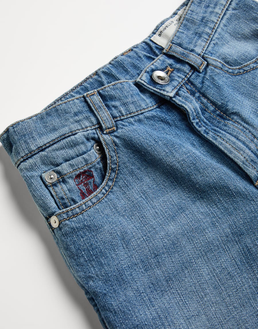 5ポケットトラウザーズ デニムブルー ボーイズ - Brunello Cucinelli