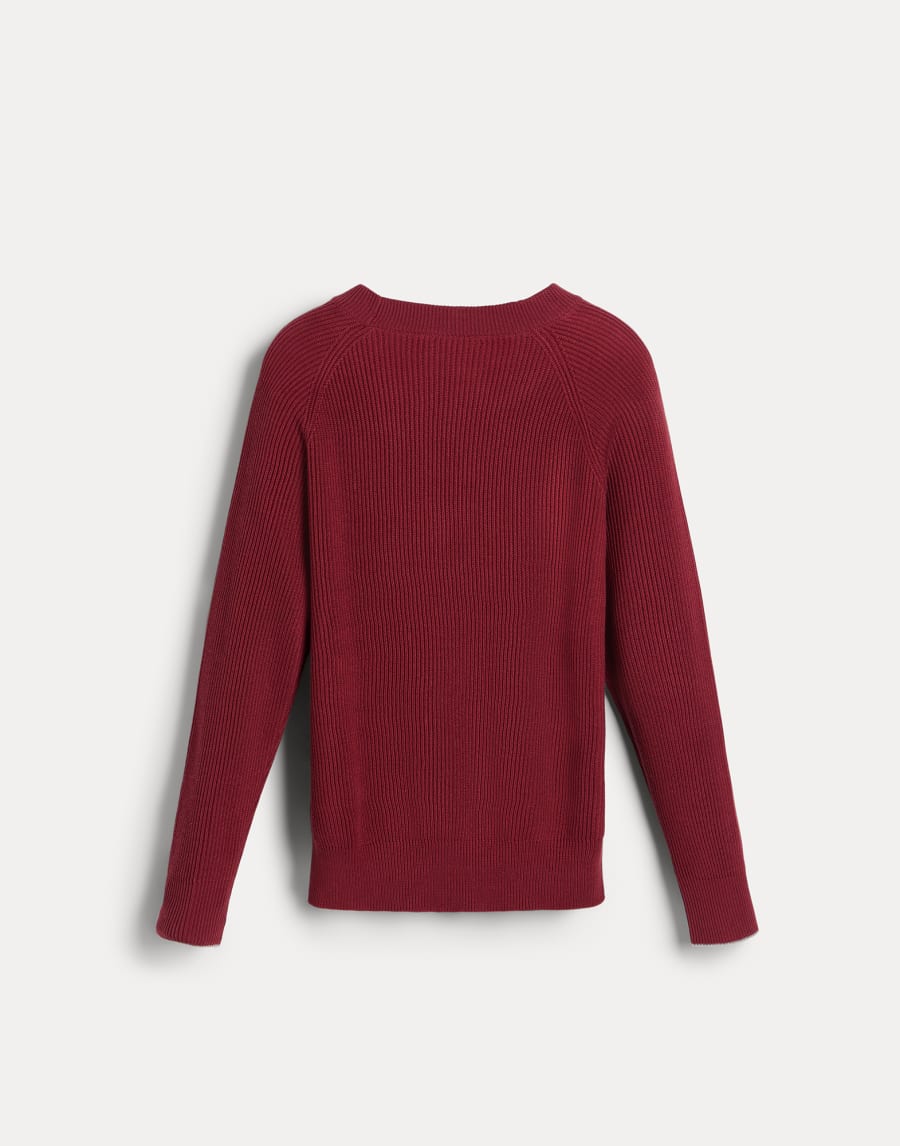 Cotton English rib sweater Red Boys - Brunello Cucinelli