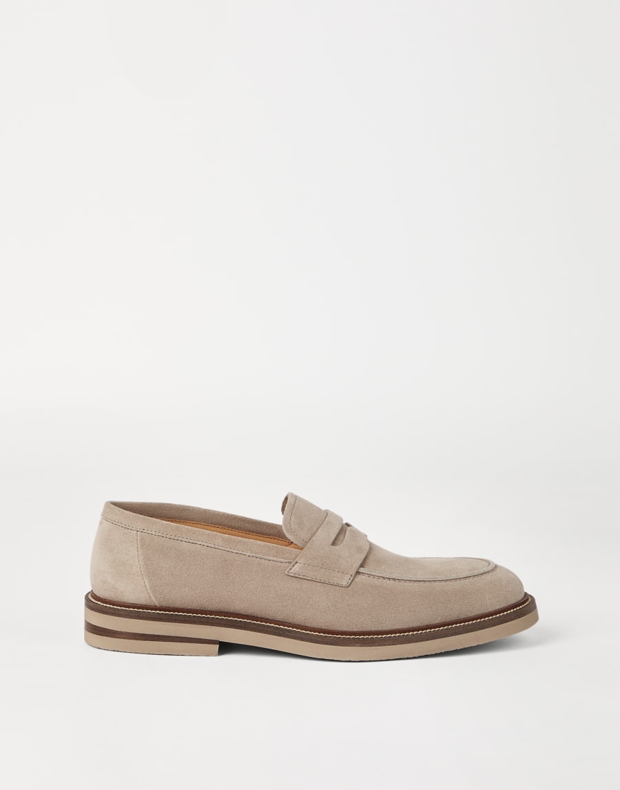 Suede Penny loafer Dune Man - Brunello Cucinelli