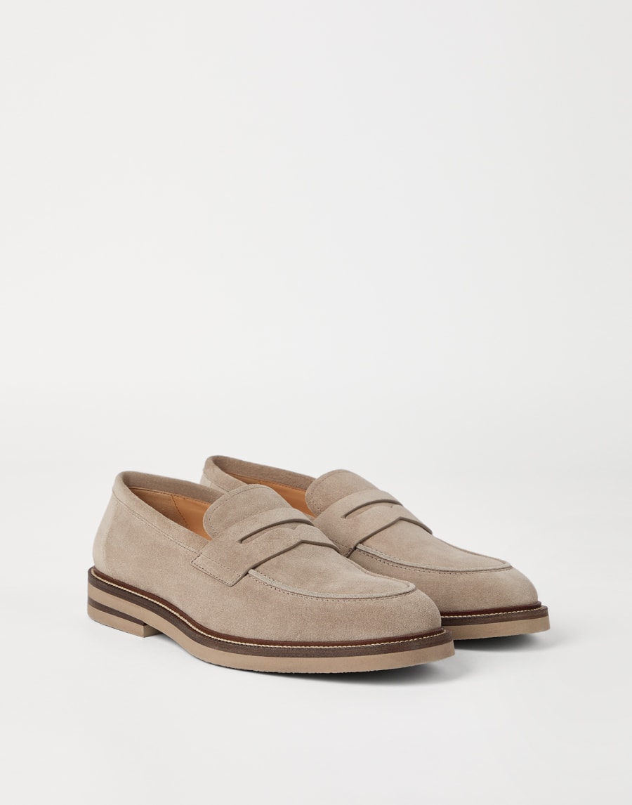 Suede Penny loafer Dune Man - Brunello Cucinelli