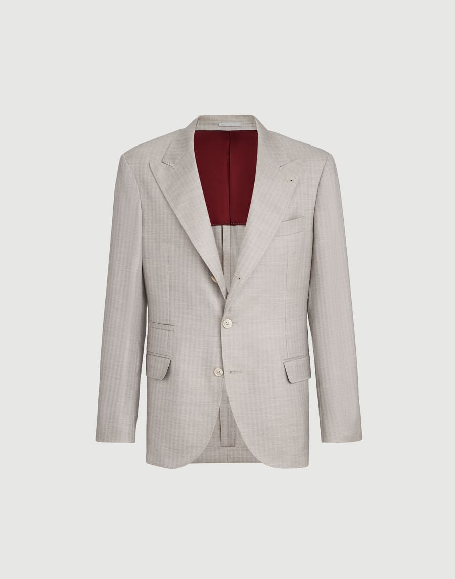 Veste déstructurée à chevrons Gris Clair Homme - Brunello Cucinelli