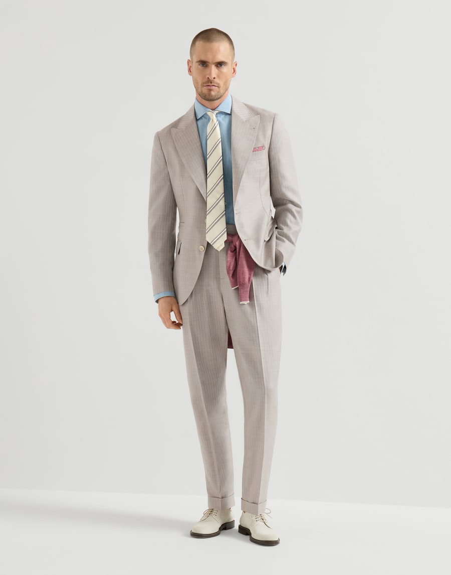 Veste déstructurée à chevrons Gris Clair Homme - Brunello Cucinelli