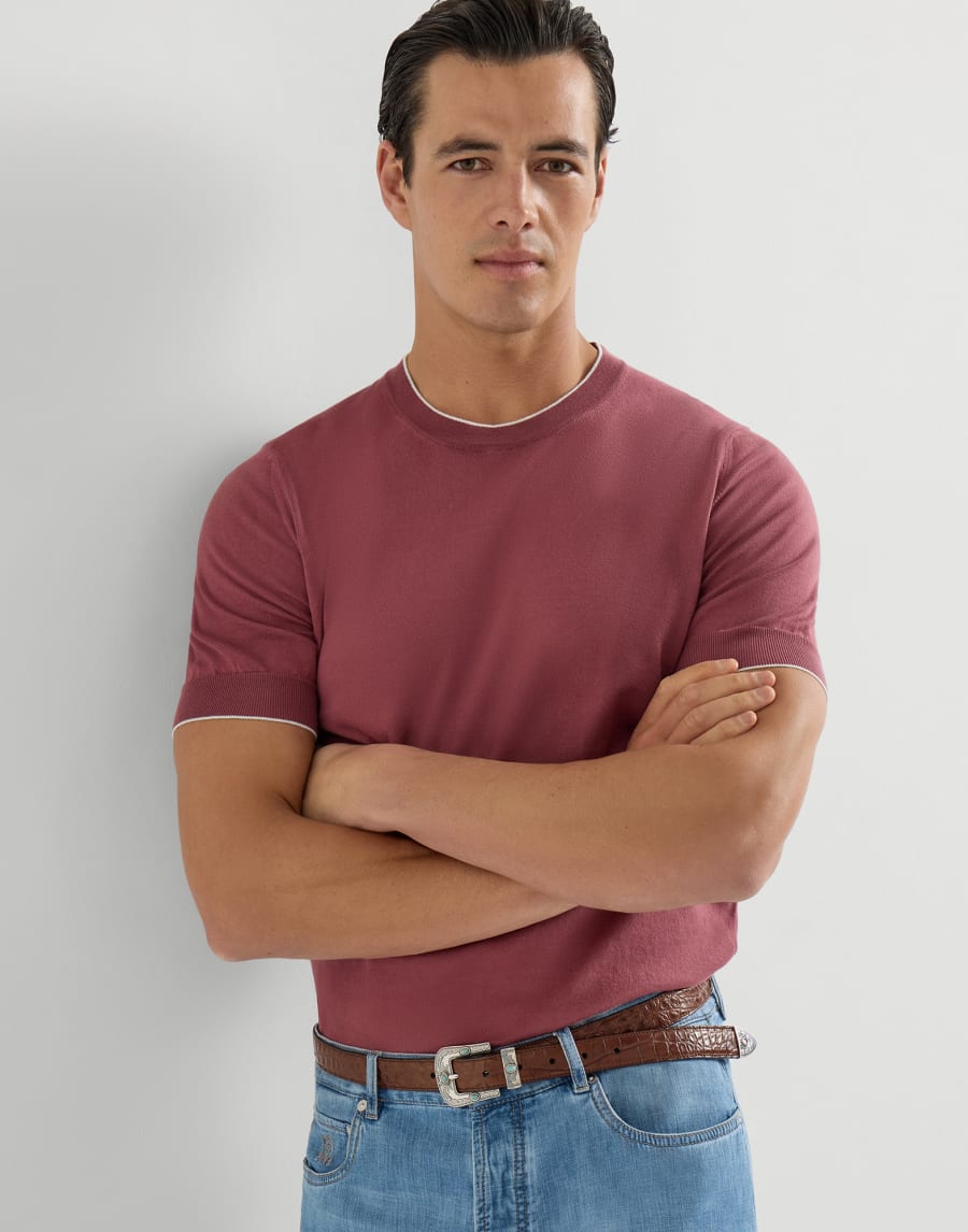Cotton T-shirt Coral Man - Brunello Cucinelli