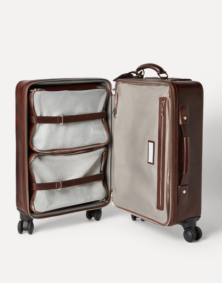 Valise en cuir de veau nuancé Bourgogne Homme - Brunello Cucinelli