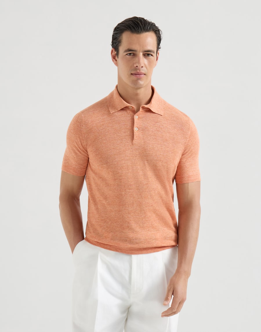 Polo-style sweater Apricot Man - Brunello Cucinelli