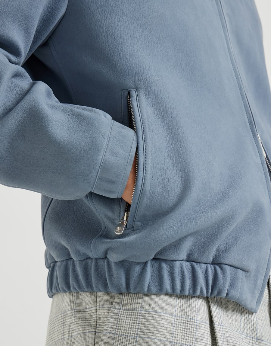 Nubuck outerwear jacket Slate Man - Brunello Cucinelli