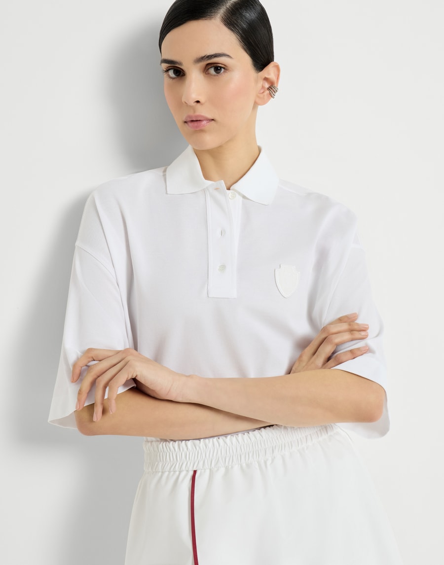 Piqué polo shirt White Woman - Brunello Cucinelli