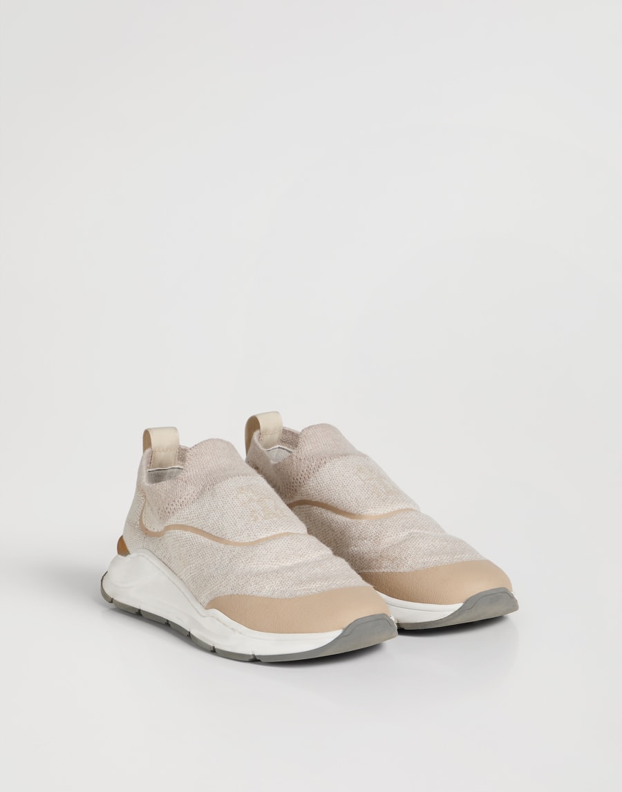 Knit runners with heat-bonded details Buff Boys - Brunello Cucinelli