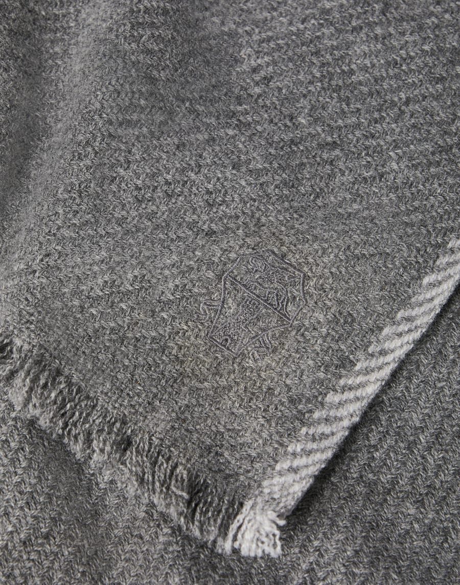 Écharpe en cachemire Gris Moyen Homme - Brunello Cucinelli