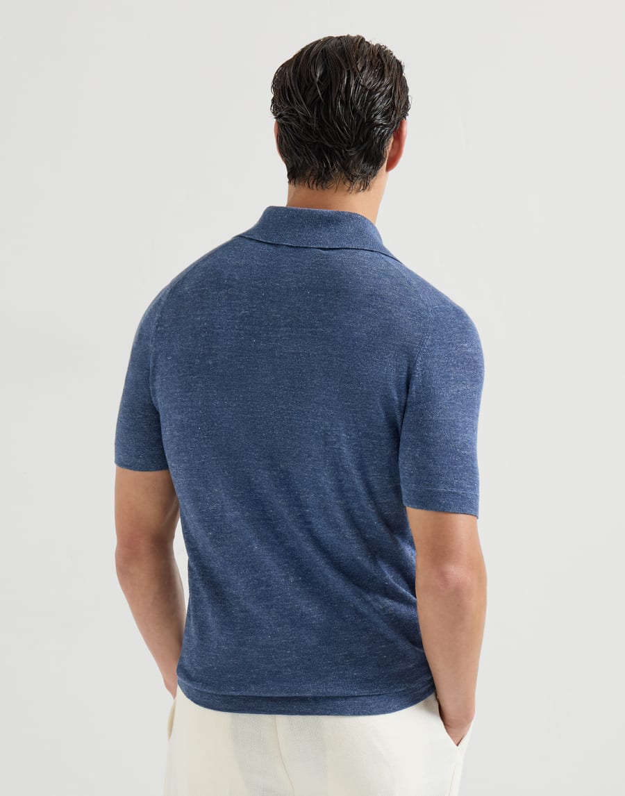 Polo-style sweater Denim Man - Brunello Cucinelli