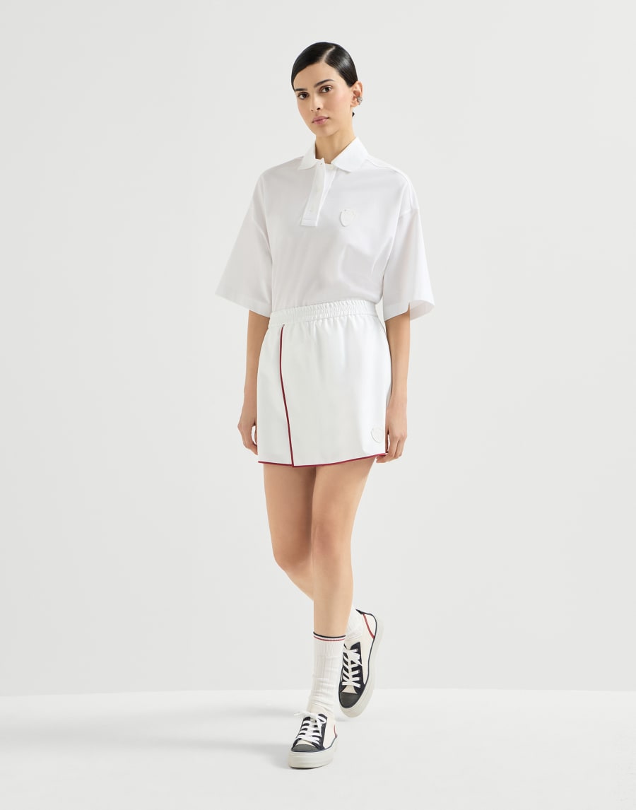 徽标装饰迷你半身裙 白色 女款 - Brunello Cucinelli