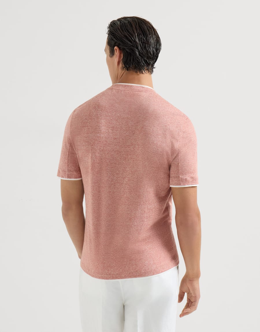 T-shirt with faux-layering Orange Man - Brunello Cucinelli