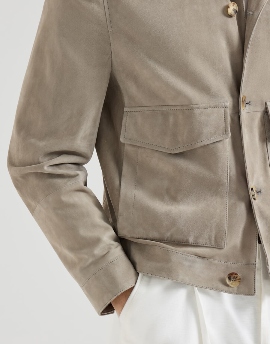 Suede jacket Khaki Man - Brunello Cucinelli