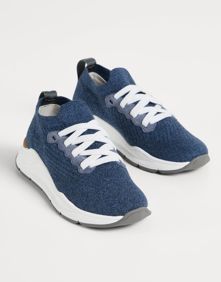 Chaussures de running en maille Denim Garçon - Brunello Cucinelli
